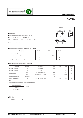 KDV287 Datasheet PDF TY Semiconductor