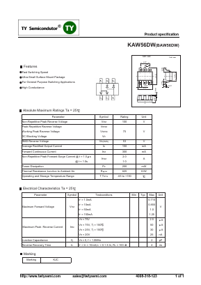 BAW56DW Datasheet PDF TY Semiconductor
