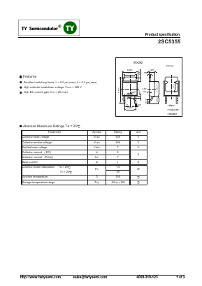 2SC5355 Datasheet PDF TY Semiconductor