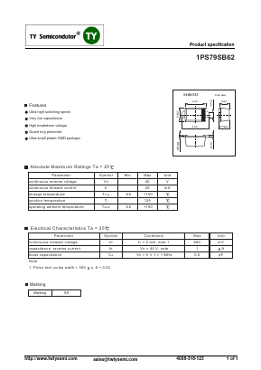 1PS79SB62 Datasheet PDF TY Semiconductor