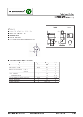 KDB2532 Datasheet PDF TY Semiconductor