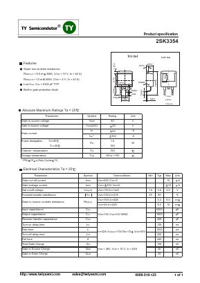 2SK3354 Datasheet PDF TY Semiconductor