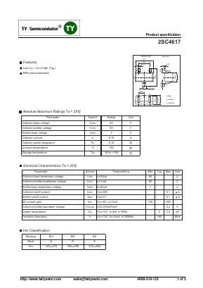 2SC4617 Datasheet PDF TY Semiconductor