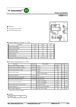 FMMT417 Datasheet PDF TY Semiconductor