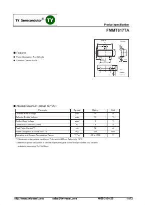 FMMT617TA Datasheet PDF TY Semiconductor