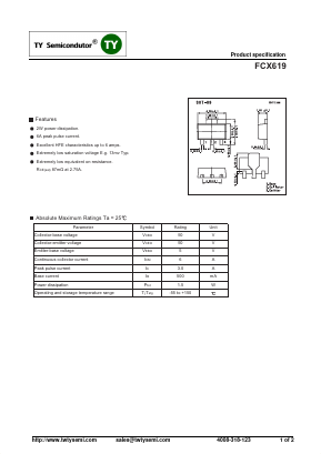 FCX619 Datasheet PDF TY Semiconductor