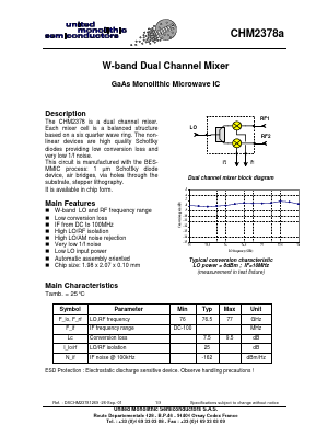 CHM2378-99F/00 Datasheet PDF United Monolithic Semiconductors