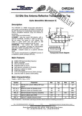 CHR2244 Datasheet PDF United Monolithic Semiconductors