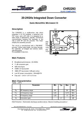 CHR2293-99F Datasheet PDF United Monolithic Semiconductors