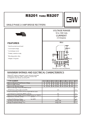RS203 Datasheet PDF UNIOHM CORPORATION