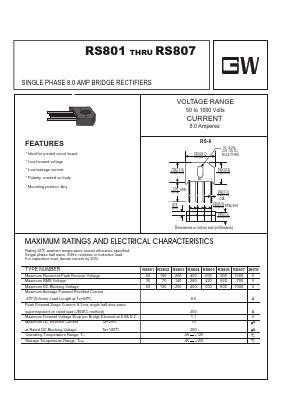 RS801 Datasheet PDF UNIOHM CORPORATION