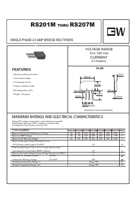 RS203M Datasheet PDF UNIOHM CORPORATION