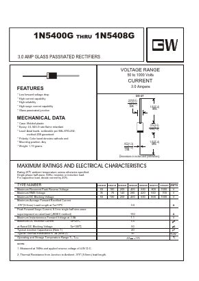 1N5406G Datasheet PDF UNIOHM CORPORATION