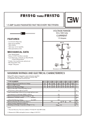 FR151G Datasheet PDF UNIOHM CORPORATION