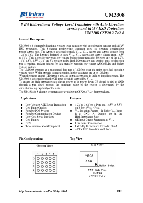 UM3308 Datasheet PDF Union Semiconductor, Inc.