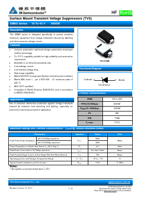 SM8S15 Datasheet PDF UN Semiconducctor INC