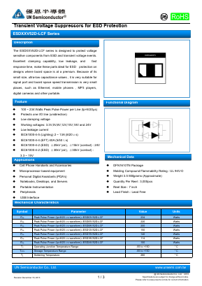 ESDXXV52D-LCF Datasheet PDF UN Semiconducctor INC