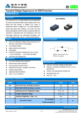 ESD05V02D-LA Datasheet PDF UN Semiconducctor INC