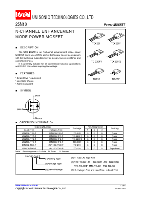 25N10G-TM3-T Datasheet PDF Unisonic Technologies