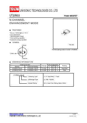 UT20N03-TN3-R Datasheet PDF Unisonic Technologies
