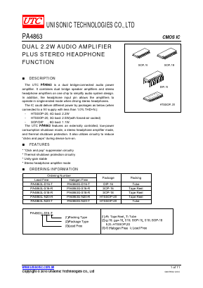 PA4863L-N20-T Datasheet PDF Unisonic Technologies