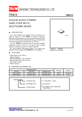PA4819G-S08-R Datasheet PDF Unisonic Technologies
