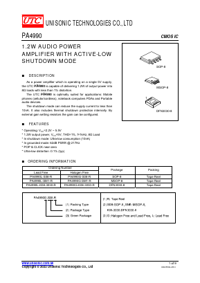 PA4990L-K08-3030-R Datasheet PDF Unisonic Technologies