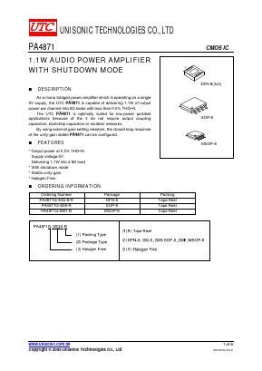 PA4871G-30Q-8-R Datasheet PDF Unisonic Technologies