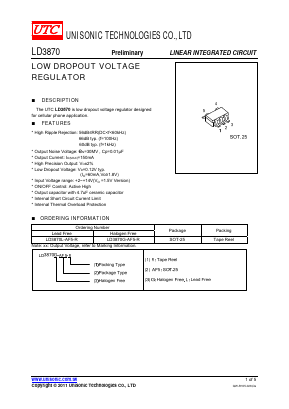 LD3870L-AF5-R Datasheet PDF Unisonic Technologies