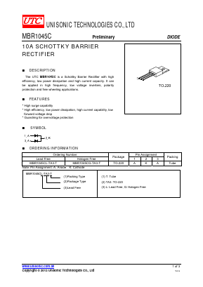 MBR1045C Datasheet PDF Unisonic Technologies
