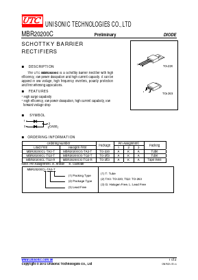 MBR20200C Datasheet PDF Unisonic Technologies