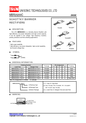 MBR20200C Datasheet PDF Unisonic Technologies