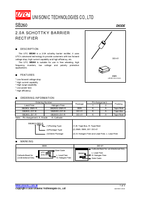 SB260L-Z41-B Datasheet PDF Unisonic Technologies