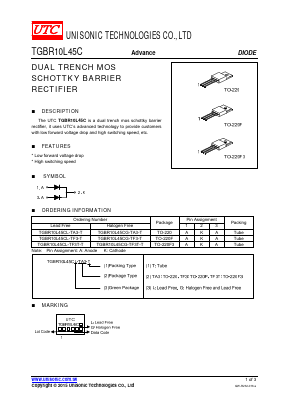 TGBR10L45CG-TF3T-T Datasheet PDF Unisonic Technologies