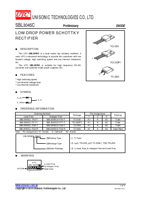 SBL3045C Datasheet PDF Unisonic Technologies