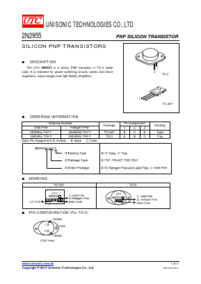 2N2955L-T30-Y Datasheet PDF Unisonic Technologies