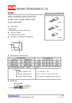 BU941G-TA3-T Datasheet PDF Unisonic Technologies