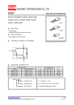 BU941-TA3-T Datasheet PDF Unisonic Technologies
