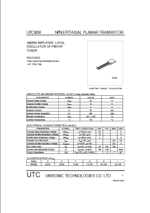 UTC9018 Datasheet PDF Unisonic Technologies
