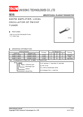 9018L-E-T92-R Datasheet PDF Unisonic Technologies