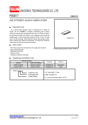 PA3017-N20-R Datasheet PDF Unisonic Technologies
