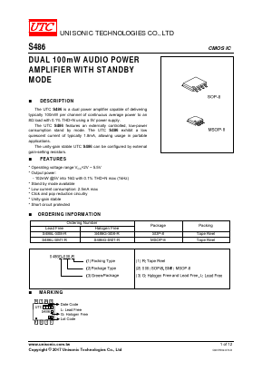 S486 Datasheet PDF Unisonic Technologies