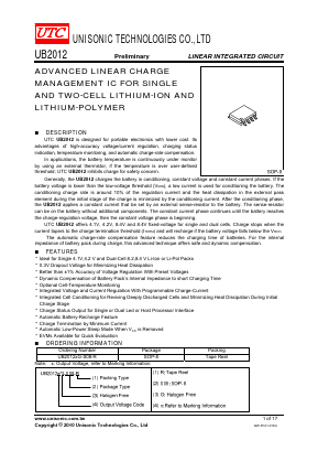 UB2012 Datasheet PDF Unisonic Technologies