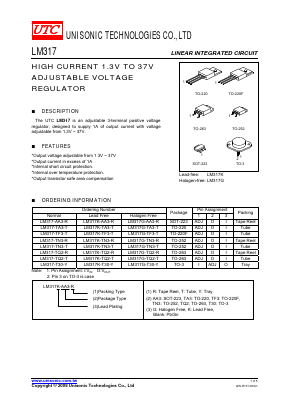 LM317-TN3-Y Datasheet PDF Unisonic Technologies
