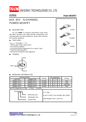 60N06 Datasheet PDF Unisonic Technologies