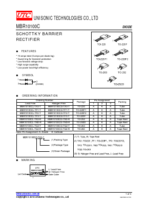 MBR10100C Datasheet PDF Unisonic Technologies