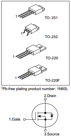 1N60L-TA3-R Datasheet PDF Unisonic Technologies