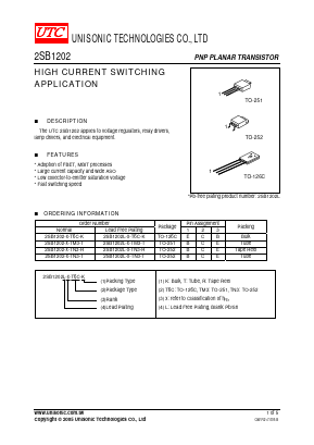 2SB1202-X-TN3-R Datasheet PDF Unisonic Technologies