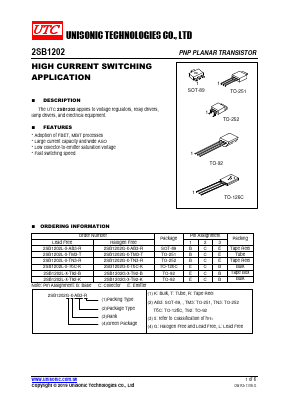 2SB1202G-X-T6C-K Datasheet PDF Unisonic Technologies