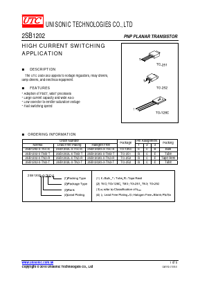 2SB1202G-X-TN3-R Datasheet PDF Unisonic Technologies